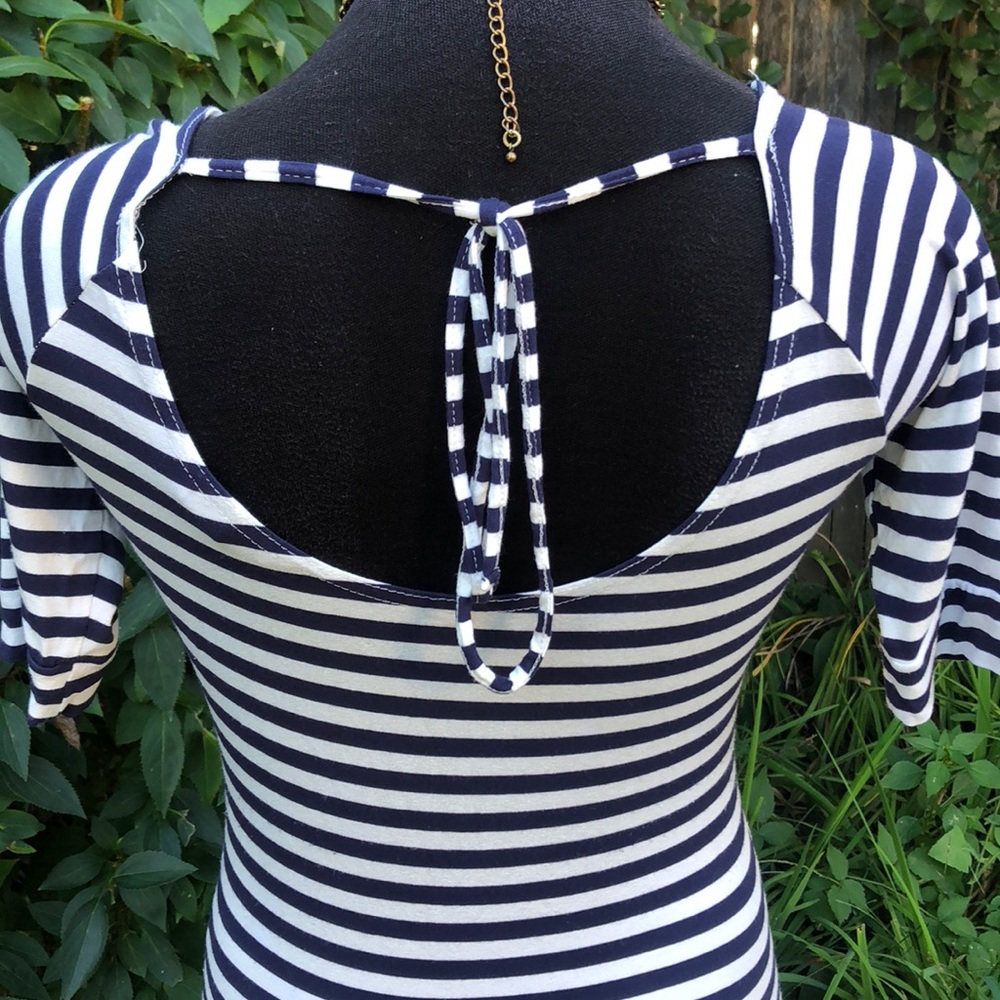 H&M white&navy blue dress - Picture 4 of 8